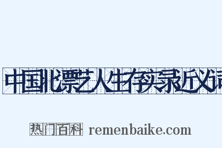中国北漂艺人生存实录近义词是什么意思的图片